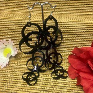 2000 00s retro deadstock rave alt punk grunge large radioactive dangle earrings